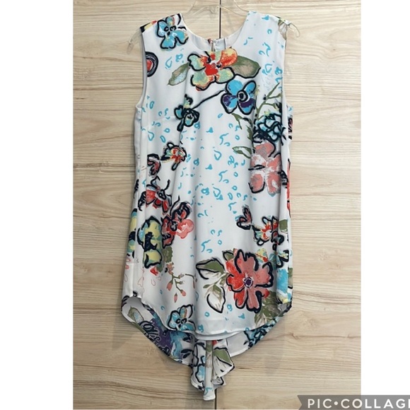 Melissa McCarthy Seven7 Floral Sleeveless Top - Picture 1 of 14